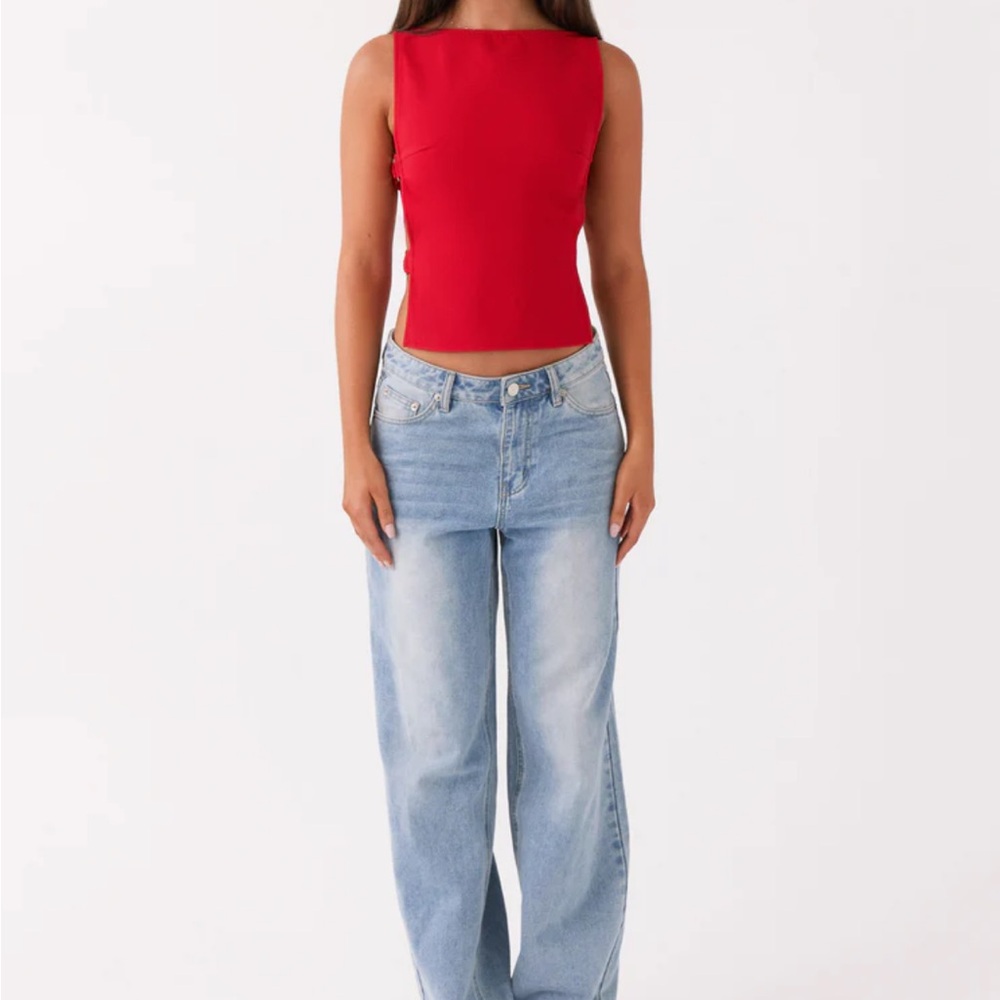 Peppermayo Cherish You Buckle Top - Red